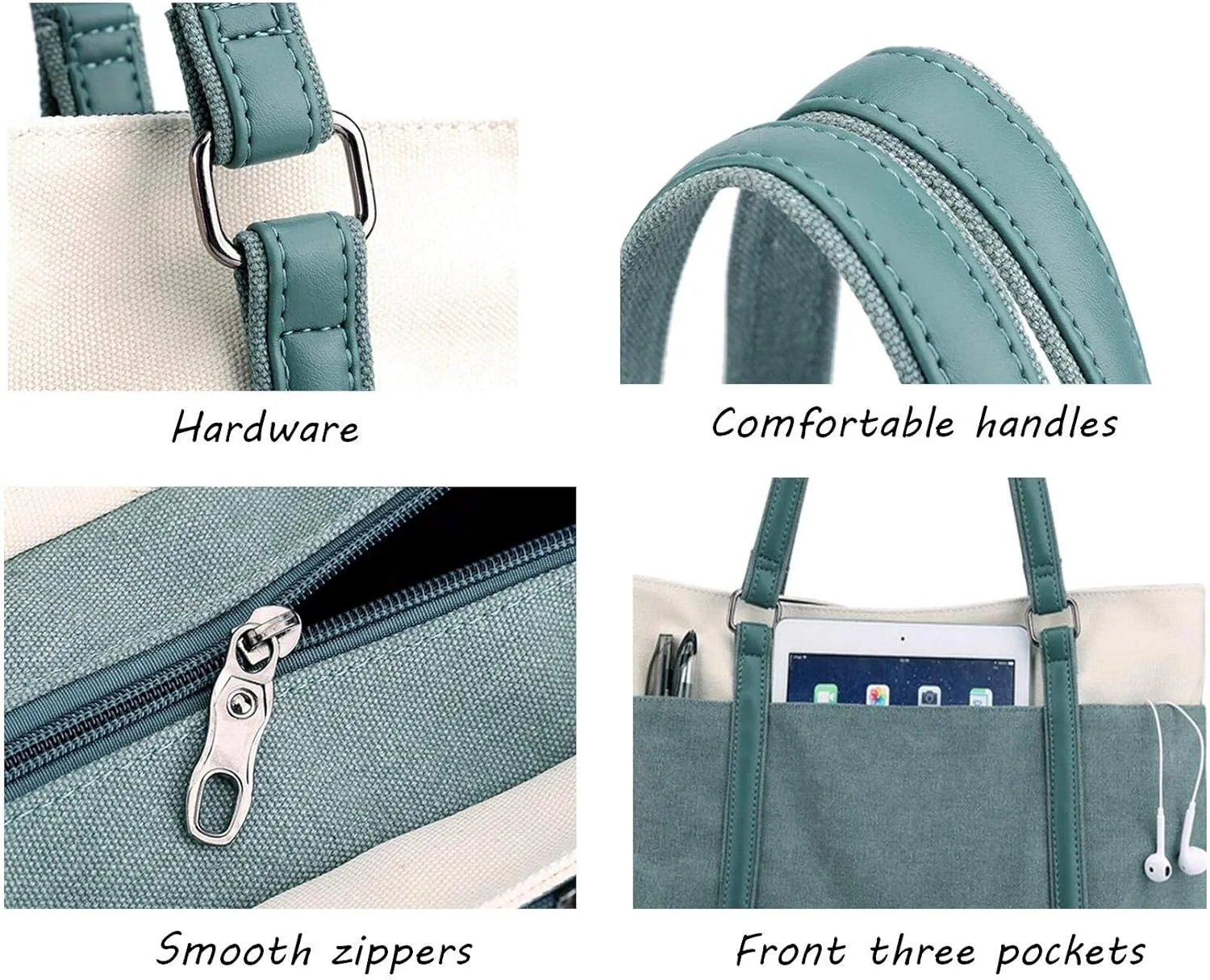 Wxnow Women Laptop Tote Bag Canvas Handbag Purse Shoulder Bag