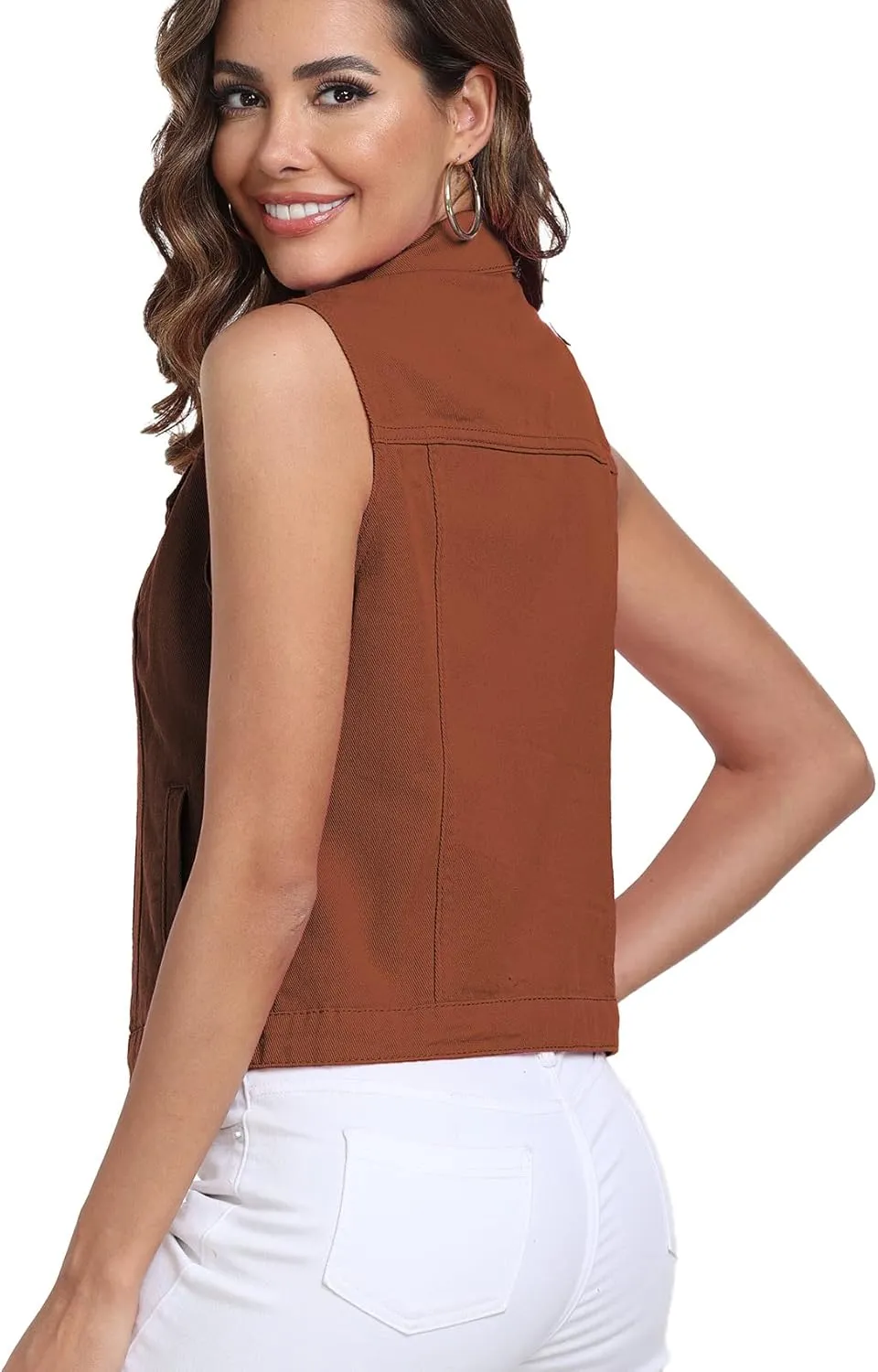 Xeoxarel Women's Denim Vest, Sleeveless Jean Jacket (XS-XXL)