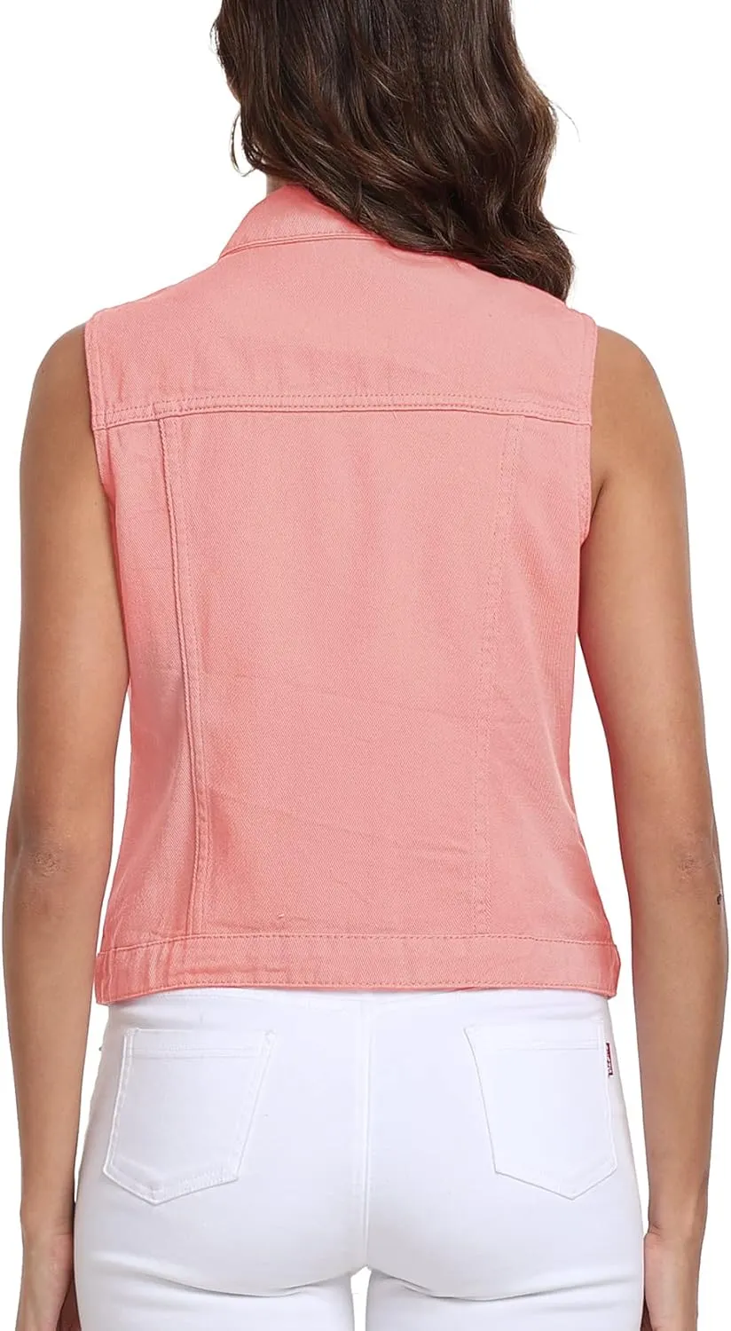 Xeoxarel Women's Denim Vest, Sleeveless Jean Jacket (XS-XXL)