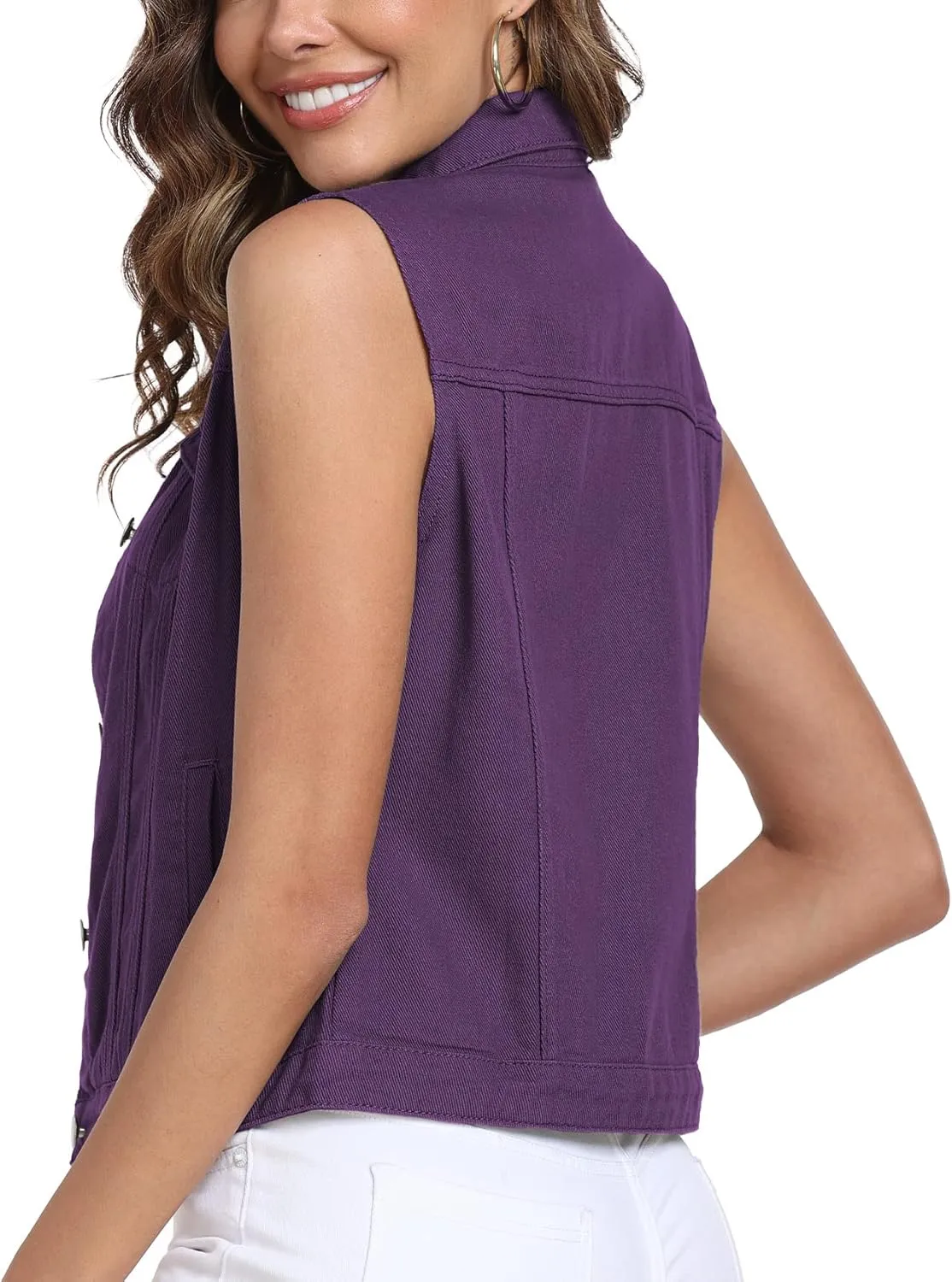 Xeoxarel Women's Denim Vest, Sleeveless Jean Jacket (XS-XXL)