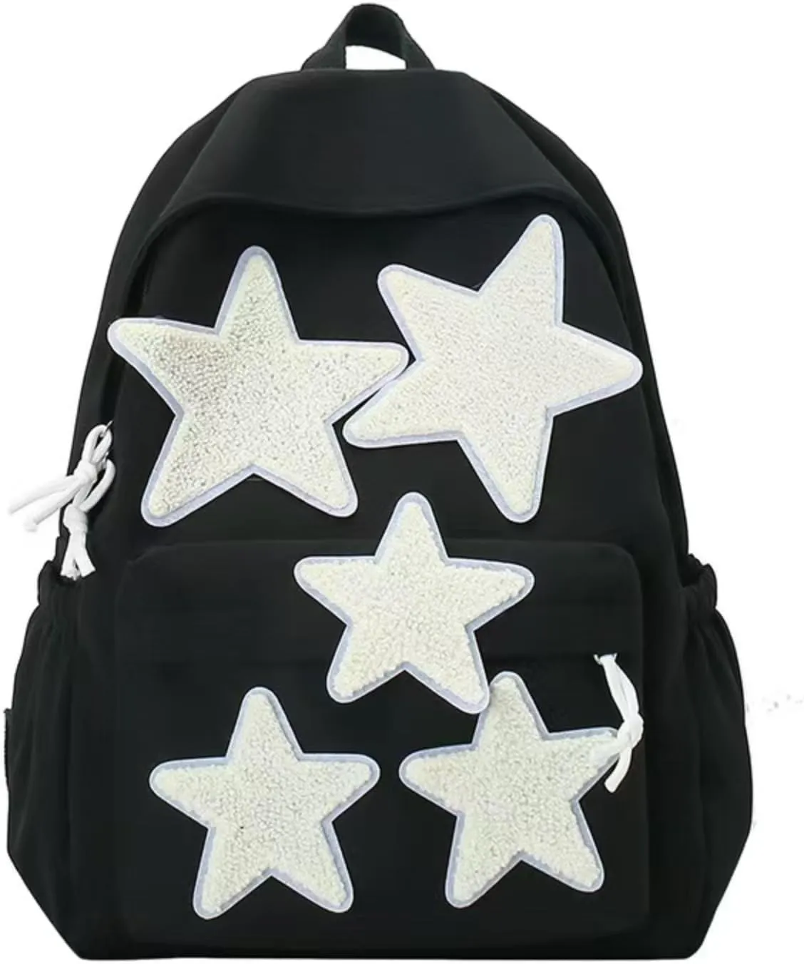 Y2K Aesthetic Backpack for Women Cute Star Laptop Backpack Trendy Waterproof College Bag Preppy Computer Daypack (Black)