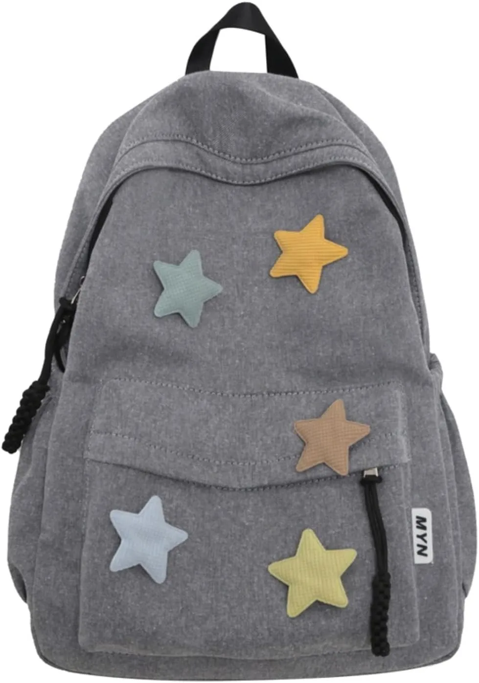 Y2K Aesthetic Backpack Preppy Backpack Cute Trendy Star Backpack Laptop Backpack Back to College Supplies (Grey,One Size)
