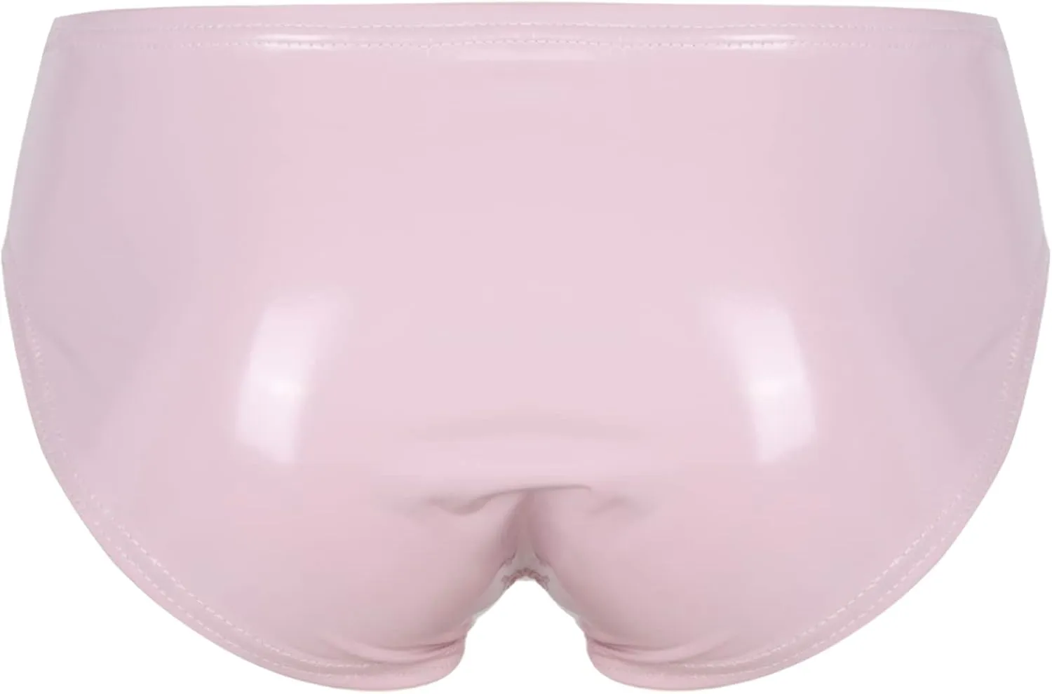 YiZYiF Men's Shiny Metallic Cheeky Boxer Briefs Underwear Latex Performance Trunks Underpants