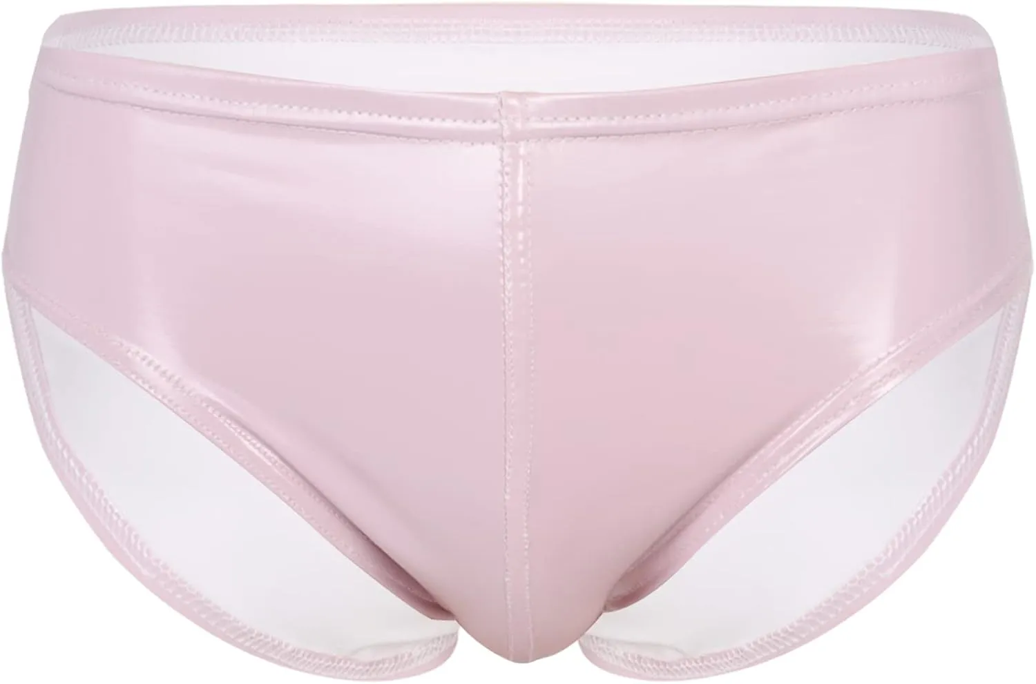YiZYiF Men's Shiny Metallic Cheeky Boxer Briefs Underwear Latex Performance Trunks Underpants