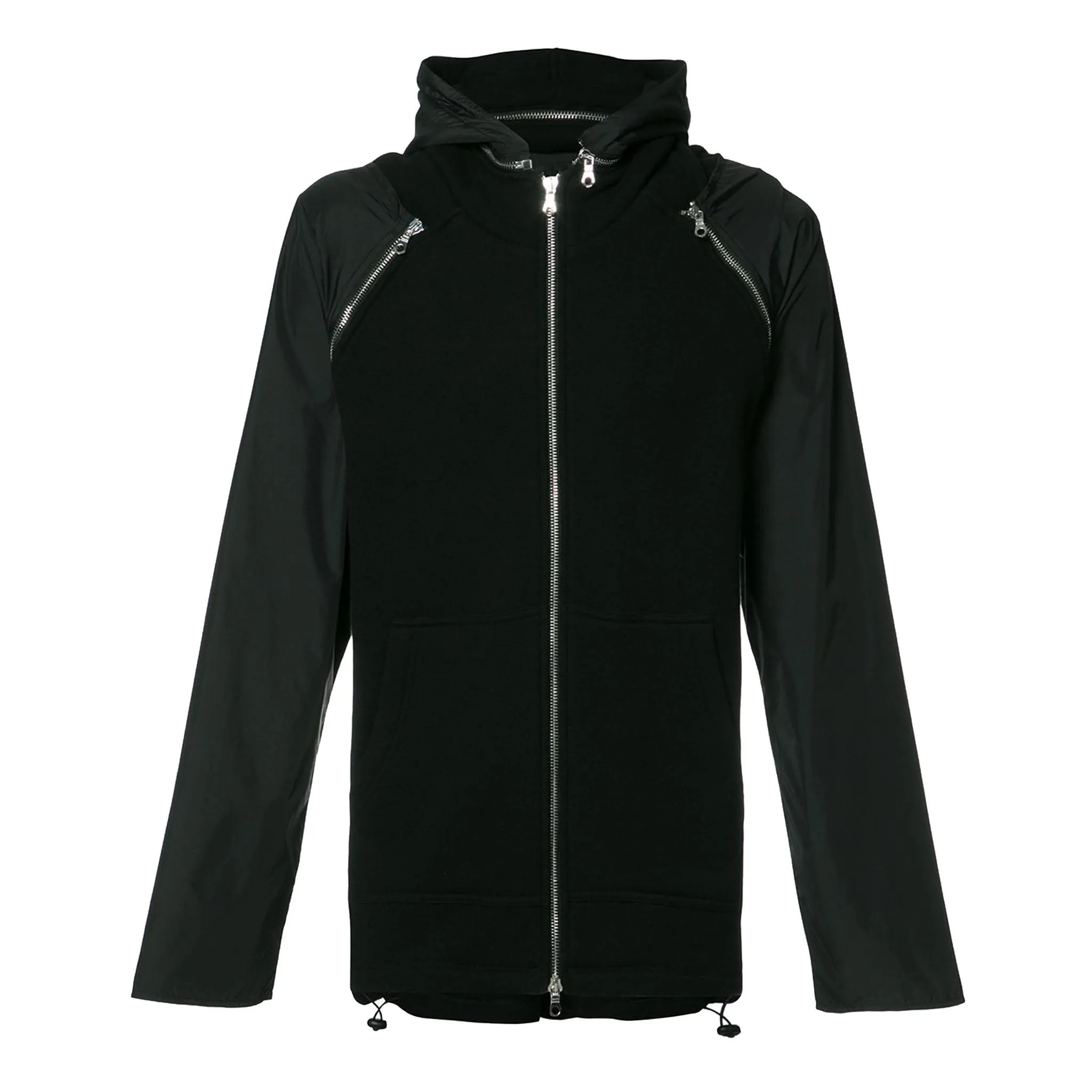 ZIP SLEEVE HOODIE - BLACK